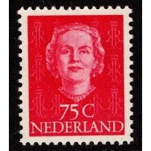 1951 Holland - AFA 582 - Dronning Juliana - 75 c. rosa - Postfrisk.